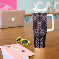 Mawhero Maori Ta Moko Poutama Art Tumbler With Handle