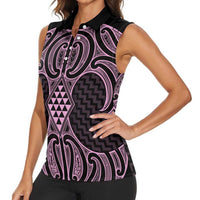 Mawhero Maori Ta Moko Poutama Art Women Sleeveless Polo Shirt