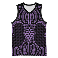 Waiporoporo Maori Ta Moko Poutama Art Basketball Jersey - Polynesian Pride