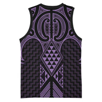 Waiporoporo Maori Ta Moko Poutama Art Basketball Jersey - Polynesian Pride