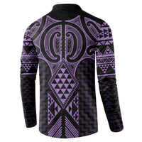 Waiporoporo Maori Ta Moko Poutama Art Button Sweatshirt