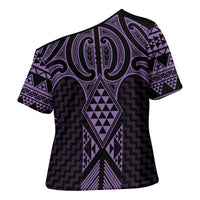 Waiporoporo Maori Ta Moko Poutama Art Cross Shoulder Shirt - Polynesian Pride