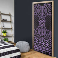 Waiporoporo Maori Ta Moko Poutama Art Door Cover - Polynesian Pride