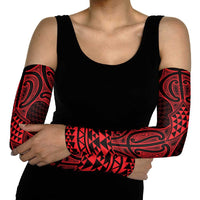 Whero Maori Ta Moko Poutama Art Arm Sleeves - Polynesian Pride