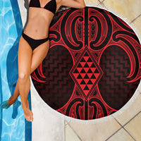 Whero Maori Ta Moko Poutama Art Beach Blanket