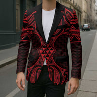 Whero Maori Ta Moko Poutama Art Blazer - Polynesian Pride