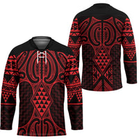 Whero Maori Ta Moko Poutama Art Hockey Jersey - Polynesian Pride