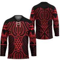 Whero Maori Ta Moko Poutama Art Hockey Jersey - Polynesian Pride
