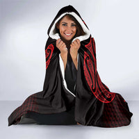 Whero Maori Ta Moko Poutama Art Hooded Blanket