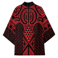 Whero Maori Ta Moko Poutama Art Kimono - Polynesian Pride