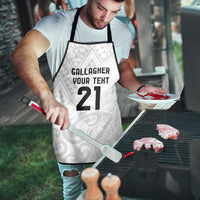 New Zealand Rangatira Custom Apron All White Niho Taniwha Maori Tribal - Polynesian Pride