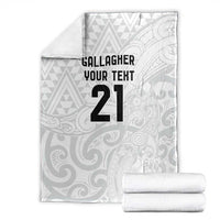 New Zealand Rangatira Custom Blanket All White Niho Taniwha Maori Tribal