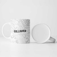 New Zealand Rangatira Custom Ceramic Mug All White Niho Taniwha Maori Tribal - Polynesian Pride