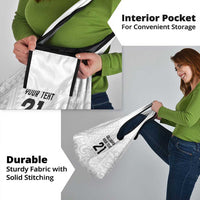 New Zealand Rangatira Custom Grocery Bag All White Niho Taniwha Maori Tribal