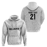 New Zealand Rangatira Custom Hoodie All White Niho Taniwha Maori Tribal