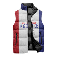 New Zealand Rugby Pacific Personalised Sleeveless Puffer Jacket Maori Style Tribal Tapa Pattern - Polynesian Pride