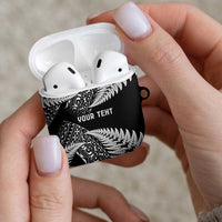 New Zealand Rugby Pacific Personalised AirPods Case All Black Maori Pasifika Fern Pattern - Polynesian Pride