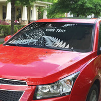 New Zealand Rugby Pacific Personalised Auto Sun Shade All Black Maori Pasifika Fern Pattern - Polynesian Pride