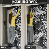 New Zealand Rugby Pacific Personalised Door Cover All Black Maori Pasifika Fern Pattern - Polynesian Pride