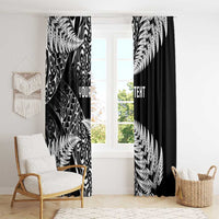 New Zealand Rugby Pacific Personalised Window Curtain All Black Maori Pasifika Fern Pattern