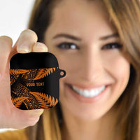 New Zealand Rugby Pacific Personalised AirPods Case All Gold Maori Pasifika Fern Pattern - Polynesian Pride