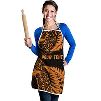 New Zealand Rugby Pacific Personalised Apron All Gold Maori Pasifika Fern Pattern - Polynesian Pride