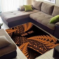 New Zealand Rugby Pacific Personalised Area Rug All Gold Maori Pasifika Fern Pattern