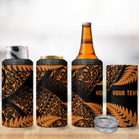 New Zealand Rugby Pacific Personalised 4 in 1 Can Cooler Tumbler All Gold Maori Pasifika Fern Pattern