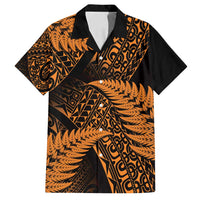 New Zealand Rugby Pacific Personalised Family Matching Long Sleeve Bodycon Dress and Hawaiian Shirt All Gold Maori Pasifika Fern Pattern LT9 Dad's Shirt - Short Sleeve Gold - Polynesian Pride