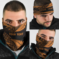 New Zealand Rugby Pacific Personalised Neck Gaiter All Gold Maori Pasifika Fern Pattern - Polynesian Pride