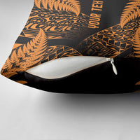 New Zealand Rugby Pacific Personalised Pillow Cover All Gold Maori Pasifika Fern Pattern - Polynesian Pride
