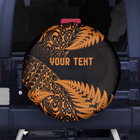 New Zealand Rugby Pacific Personalised Spare Tire Cover All Gold Maori Pasifika Fern Pattern