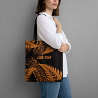 New Zealand Rugby Pacific Personalised Tote Bag All Gold Maori Pasifika Fern Pattern - Polynesian Pride