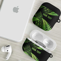 New Zealand Rugby Pacific Personalised AirPods Case All Lime Maori Pasifika Fern Pattern - Polynesian Pride
