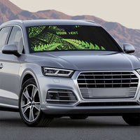 New Zealand Rugby Pacific Personalised Auto Sun Shade All Lime Maori Pasifika Fern Pattern - Polynesian Pride