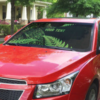 New Zealand Rugby Pacific Personalised Auto Sun Shade All Lime Maori Pasifika Fern Pattern - Polynesian Pride
