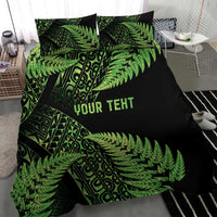 New Zealand Rugby Pacific Personalised Bedding Set All Lime Maori Pasifika Fern Pattern