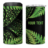 New Zealand Rugby Pacific Personalised 4 in 1 Can Cooler Tumbler All Lime Maori Pasifika Fern Pattern
