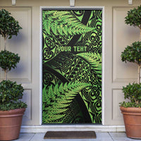 New Zealand Rugby Pacific Personalised Door Cover All Lime Maori Pasifika Fern Pattern - Polynesian Pride