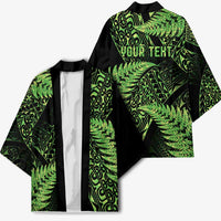 New Zealand Rugby Pacific Personalised Kimono All Lime Maori Pasifika Fern Pattern - Polynesian Pride