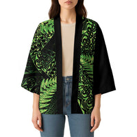 New Zealand Rugby Pacific Personalised Kimono All Lime Maori Pasifika Fern Pattern - Polynesian Pride