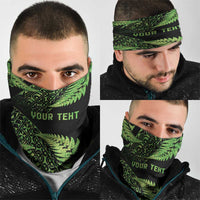 New Zealand Rugby Pacific Personalised Neck Gaiter All Lime Maori Pasifika Fern Pattern - Polynesian Pride