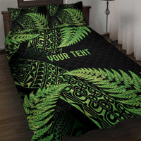 New Zealand Rugby Pacific Personalised Quilt Bed Set All Lime Maori Pasifika Fern Pattern