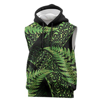 New Zealand Rugby Pacific Personalised Sleeveless Hoodie All Lime Maori Pasifika Fern Pattern - Polynesian Pride