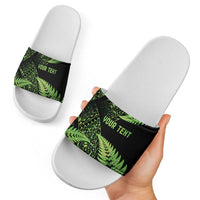 New Zealand Rugby Pacific Personalised Slide Sandals All Lime Maori Pasifika Fern Pattern - Polynesian Pride