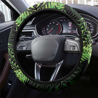 New Zealand Rugby Pacific Steering Wheel Cover All Lime Maori Pasifika Fern Pattern