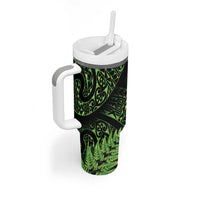 New Zealand Rugby Pacific Personalised Tumbler With Handle All Lime Maori Pasifika Fern Pattern