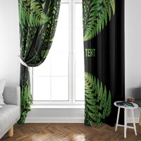 New Zealand Rugby Pacific Personalised Window Curtain All Lime Maori Pasifika Fern Pattern