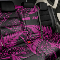 New Zealand Rugby Pacific Personalised Back Car Seat Cover All Pink Maori Pasifika Fern Pattern