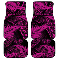 New Zealand Rugby Pacific Personalised Car Mats All Pink Maori Pasifika Fern Pattern